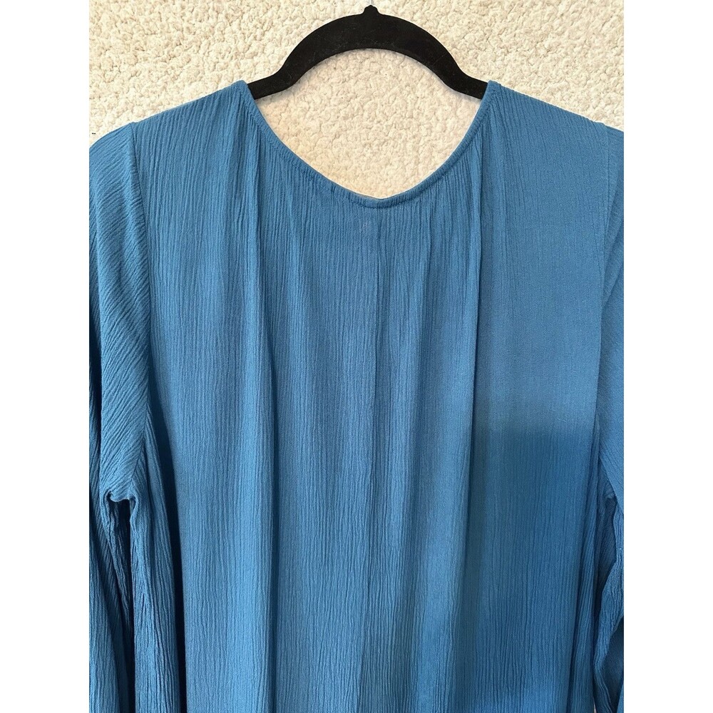 SOFT SURROUNDINGS Blue Mirabella Moroccan Tunic Shirt Dress Size L‎ 2BK99 - Picture 13 of 15